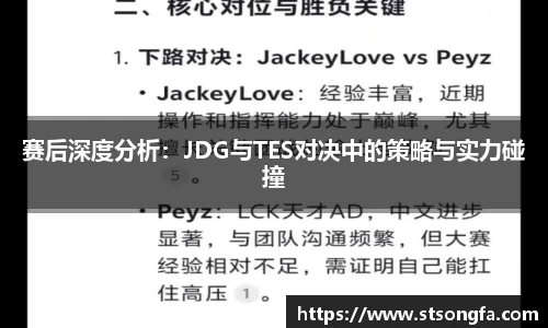 赛后深度分析：JDG与TES对决中的策略与实力碰撞
